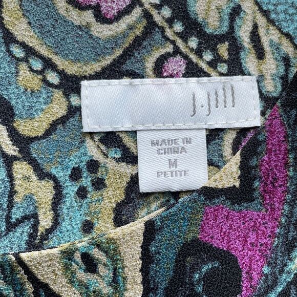 J Jill Purple/Blue Tiered Paisley Blouse MP - Picture 4 of 6